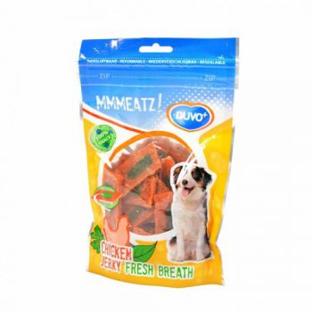 DUVO MEATS CHICKEN JERKY FERSH BREATH 100G:(DOG TREAT) DUVO MEATS CHICKEN JERKY FERSH BREATH 100G:(DOG TREAT)