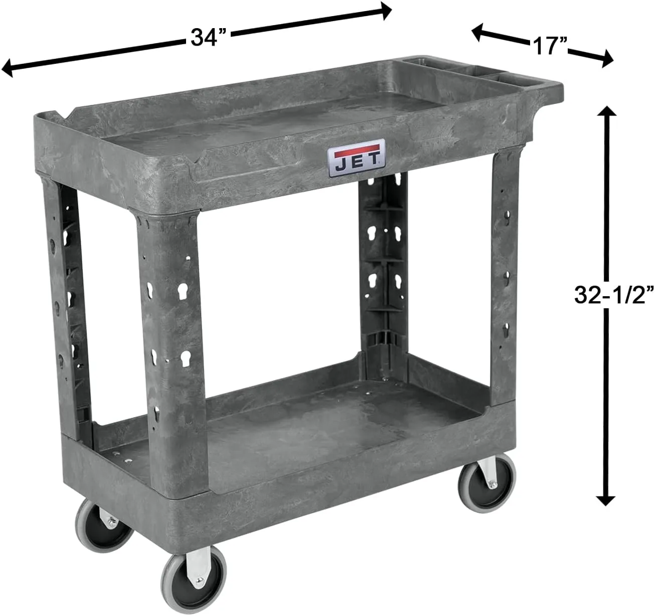 JET 34" x 17" Utility Service Cart, 550 Lbs. Capacity (Model PUC-3417)