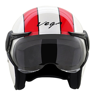 VEGA JET 777 W/VISOR WHITE RED C/V (L)