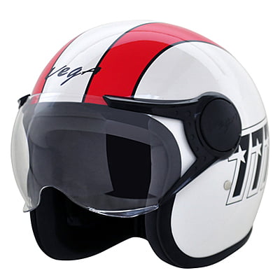 VEGA JET 777 W/VISOR WHITE RED C/V (L)