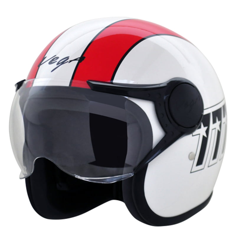 VEGA JET 777 W/VISOR WHITE RED C/V (L)