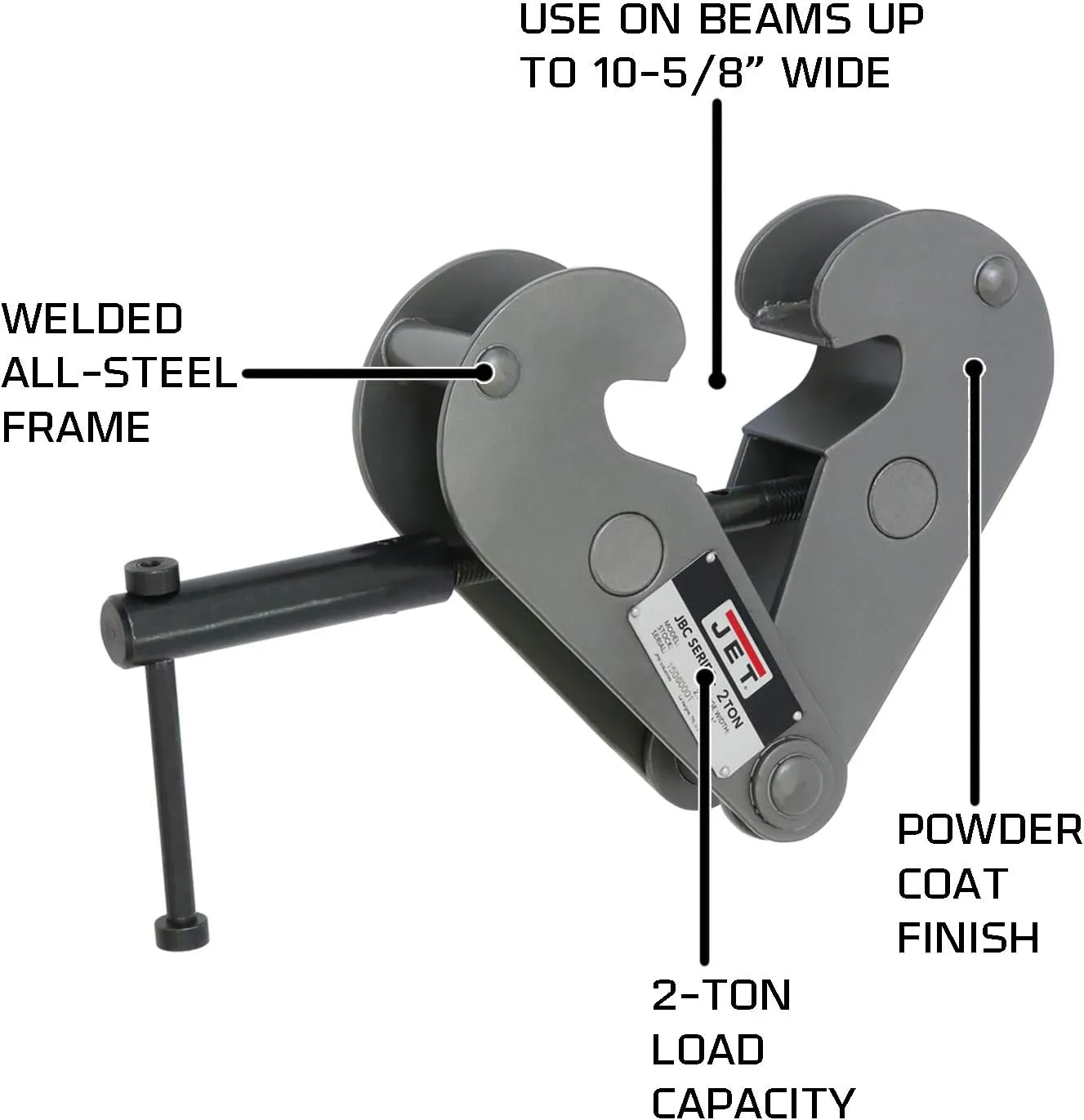 JET 2-Ton Heavy-Duty Beam Clamp (JBC-2)