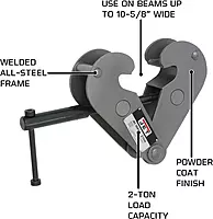 JET 2-Ton Heavy-Duty Beam Clamp (JBC-2)