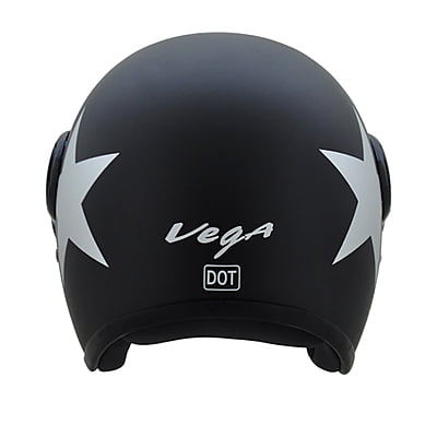VEGA JET STAR W/VISOR DULL BLACK SILVER C/V (L)