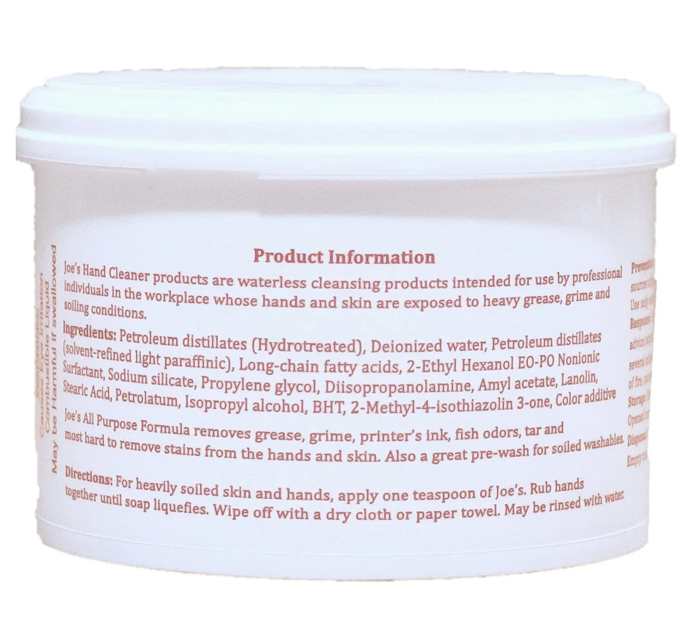 Joe's All Purpose Hand Cleaner 103- Water/Waterless with Lanolin 1 lb.