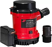 Johnson Pumps 01674-001 1600 GPH Heavy Duty Automatic Bilge Pump with Ultima Switch, 12V, Red