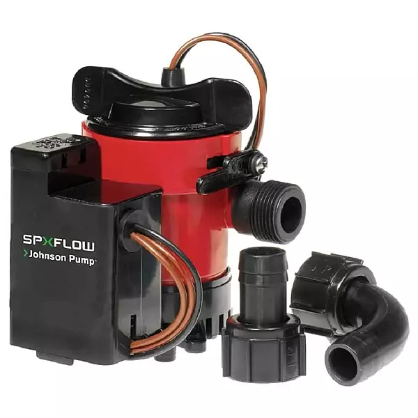 Johnson Pump 05903-00 Cartridge Combo Automatic Submersible Bilge Pump - 12V, 1000 GPH, red