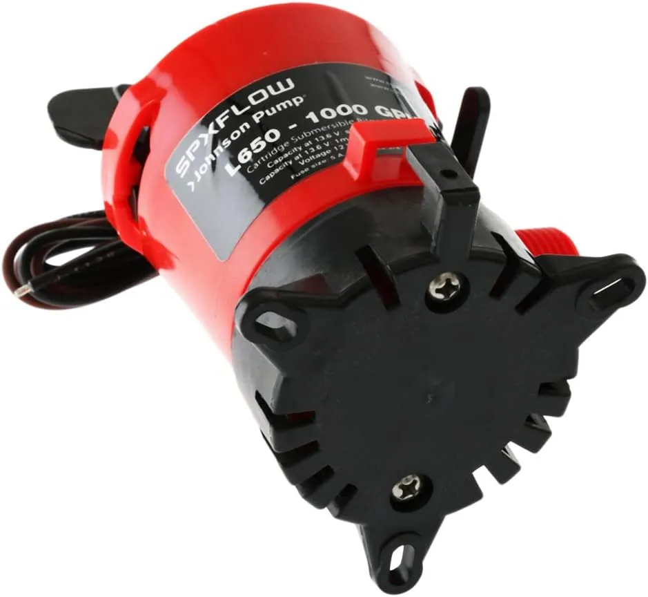 Johnson Pumps 32903 Cartridge Bilge Pump with Dura-Port - 1000 GPH, Black