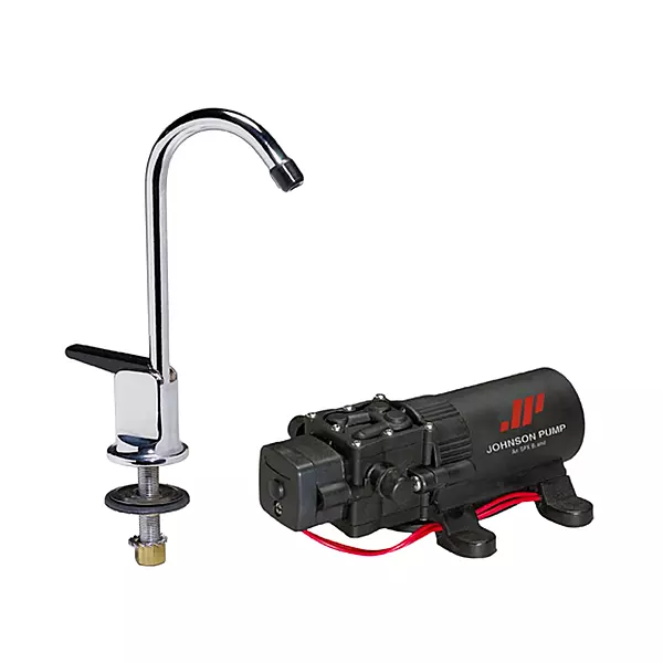 Johnson Pumps 61123 1.1 WPS/Faucet Combo, 12V, 15-Inch, Chrome