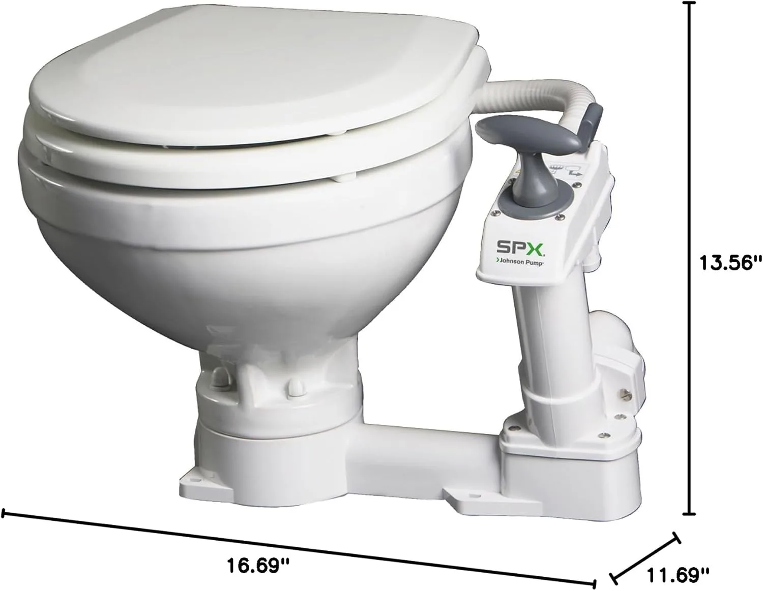 Johnson Pumps - 80-47229-01 Aqua Toilet Compact Manual, 13-9/16" H x 17-11/16" W x 16-11/16" D