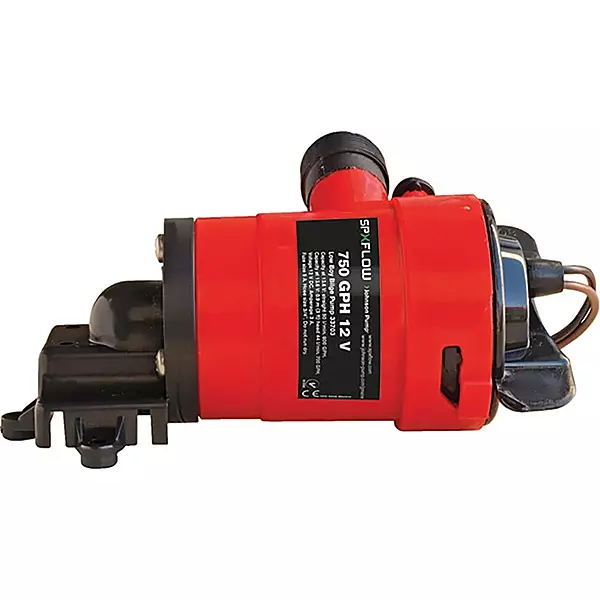 Johnson Pump Low Boy Bilge Pump - 750 GPH 12V Model 33703, Red