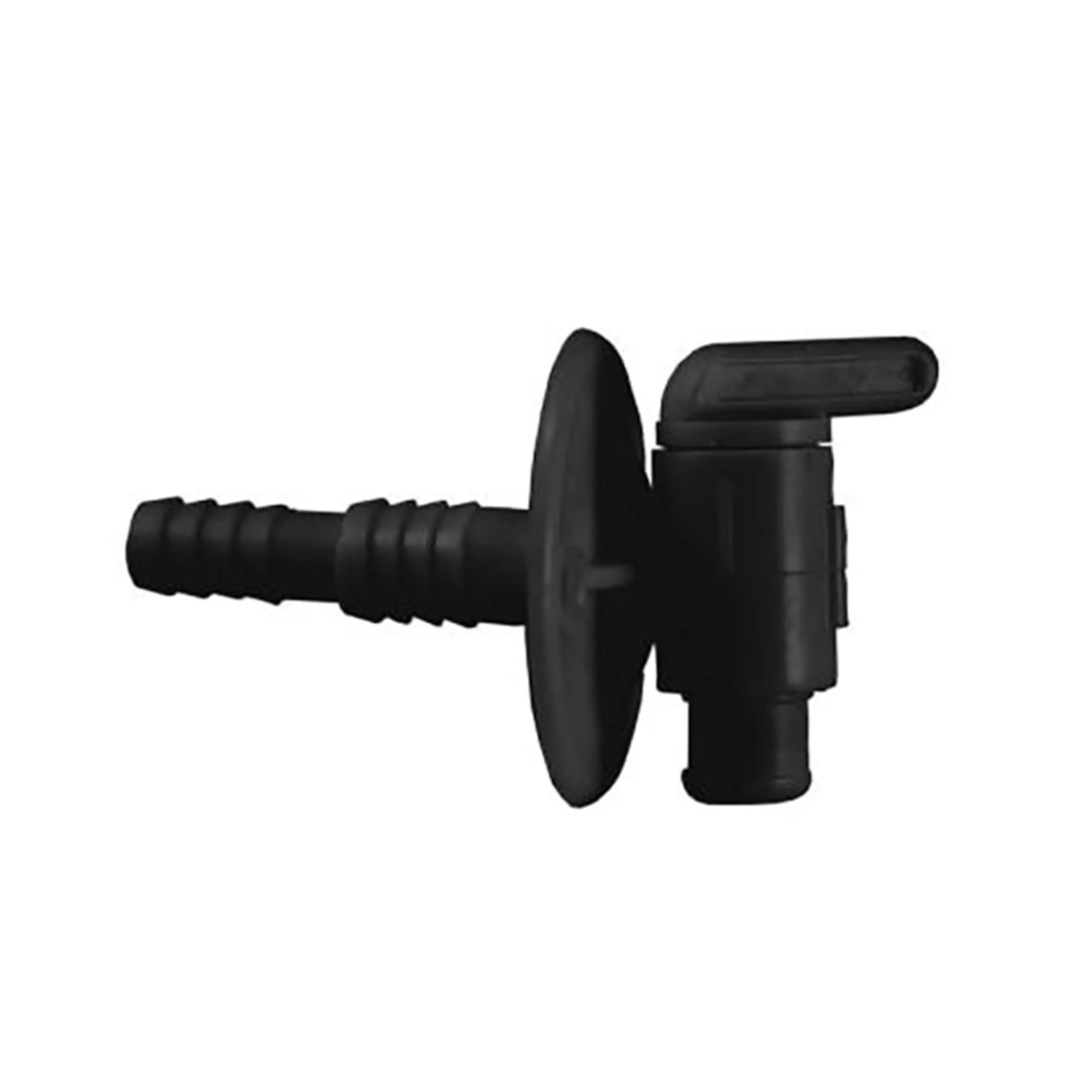 JR Products 04-62415 Black Drain Cock (Dual Barbed)