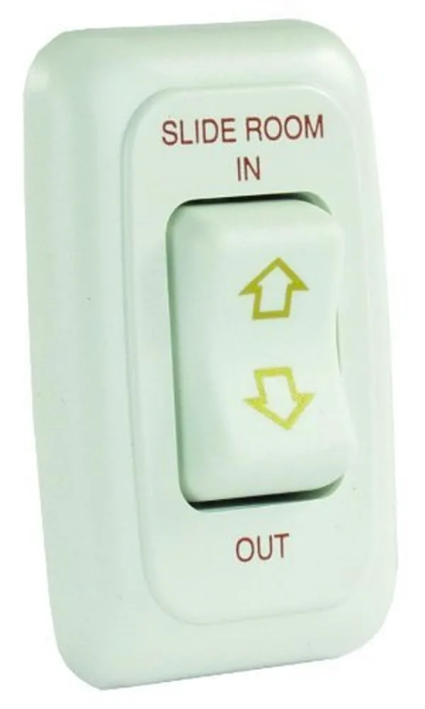 JR Products 12075 White Single Slide-Out Switch Assembly with Bezel