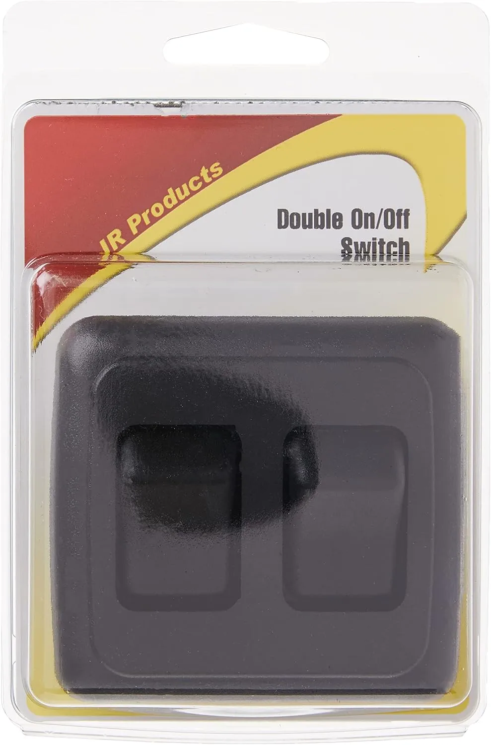 JR Products 12235 Black Double SPST On-Off Switch with Bezel