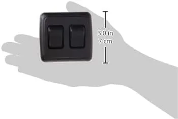JR Products 12235 Black Double SPST On-Off Switch with Bezel