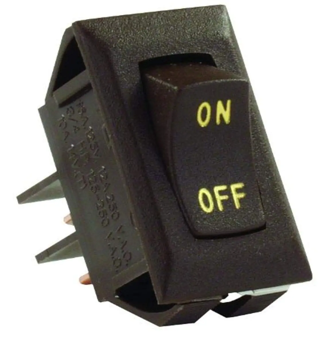 JR Products 12605 Brown SPST Labeled On/Off Switch