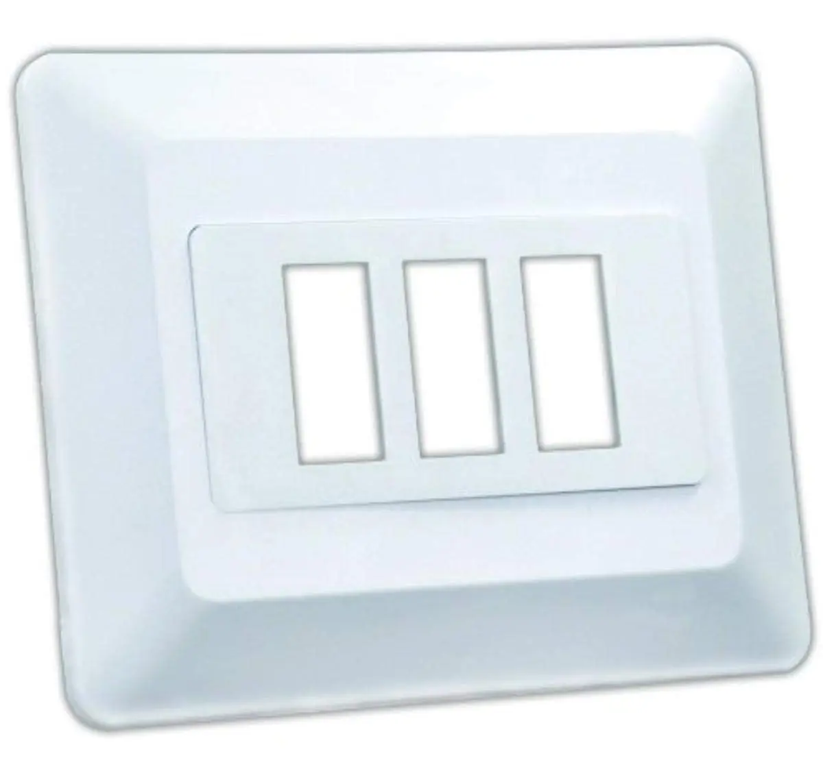 JR Products 13625 Switch Base and Face Plate - Triple, White