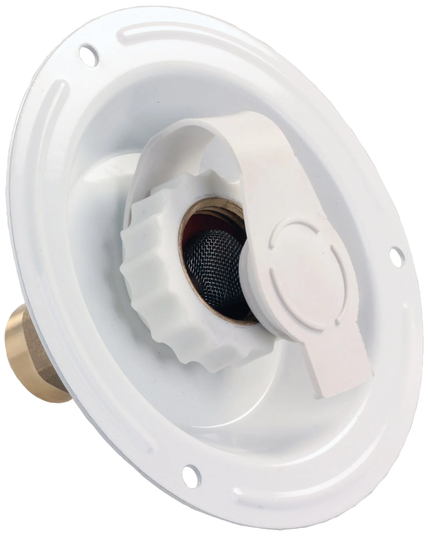 JR Products 62125 City Water Dish - 1/2" MPT,White
