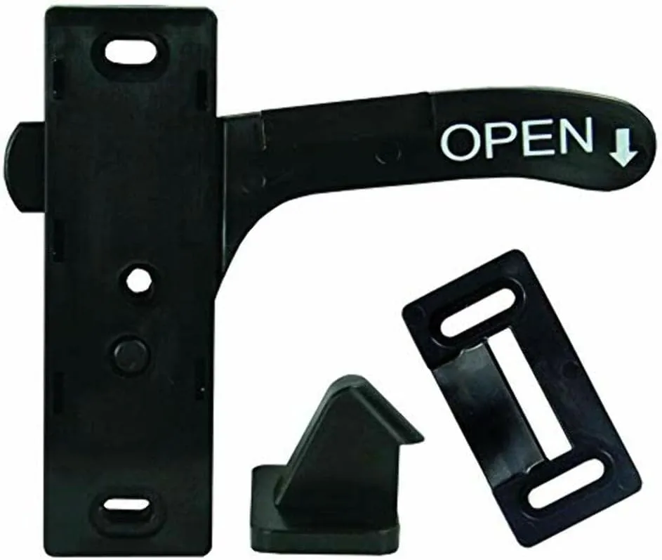 JR Products 10765 Screen Door Latch - Right Hand , Black