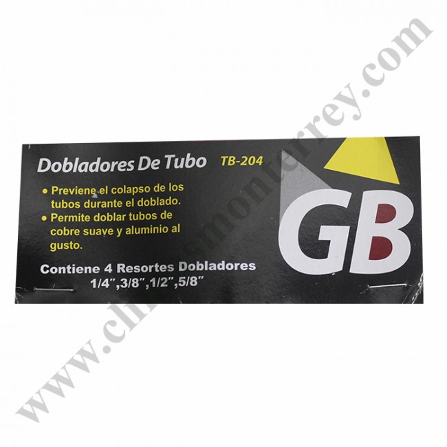 TB-204 Juego de 4 Resortes Dobladores de Tubo 1/4, 3/8, 1/2 y 5/8 Barreto