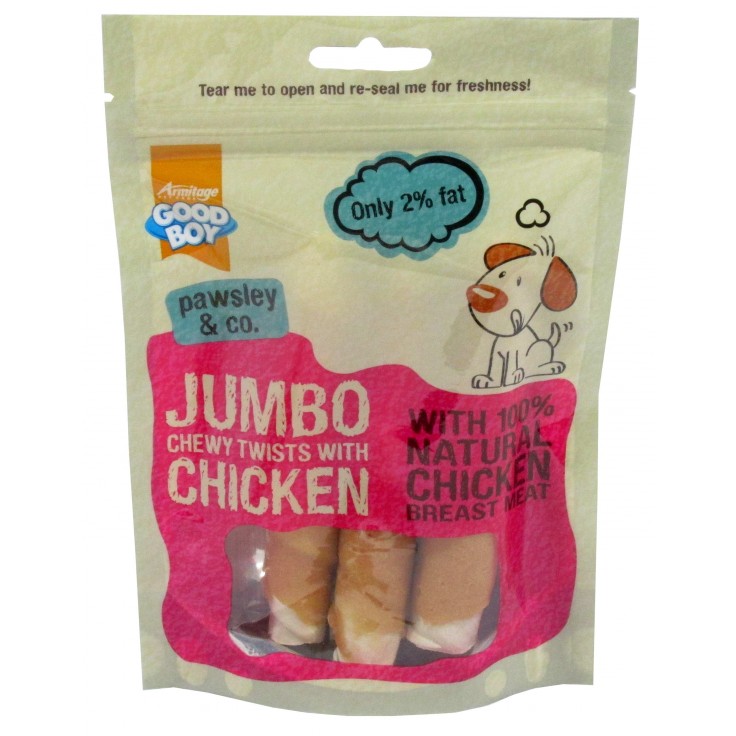 ARMITAGE JUMBO CHICKEN CHEWY TWISTS - 100G ARMITAGE JUMBO CHICKEN CHEWY TWISTS - 100G