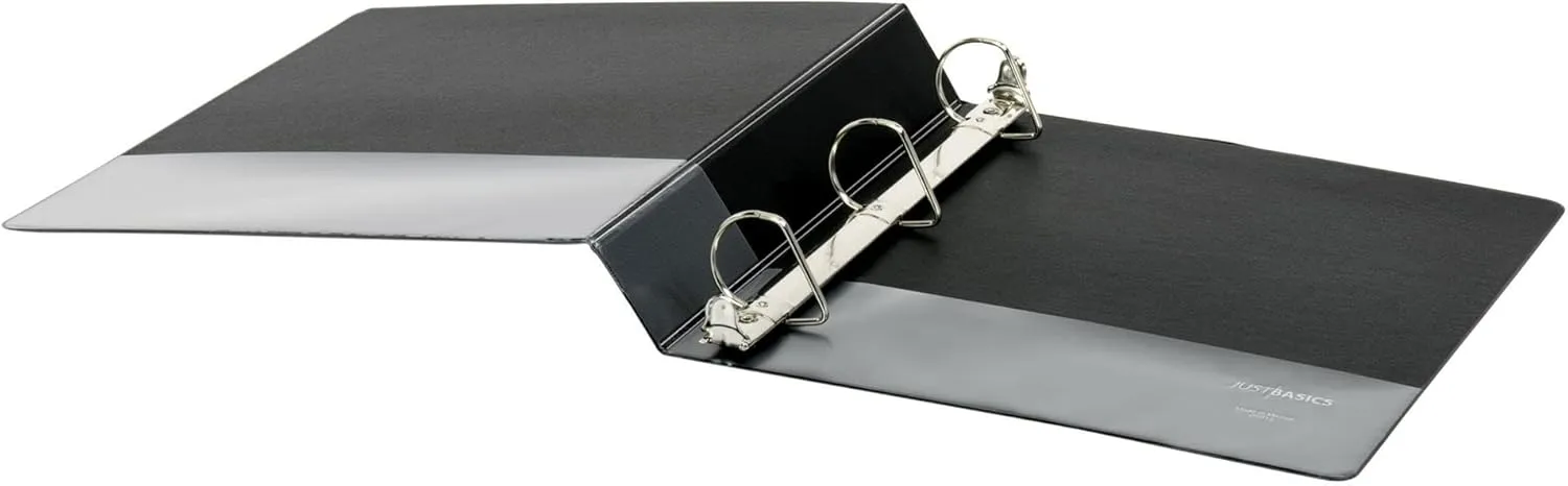 Just Basics D-Ring View Binder, Basic, 1 1/2" Rings, 38% Recycled, Black