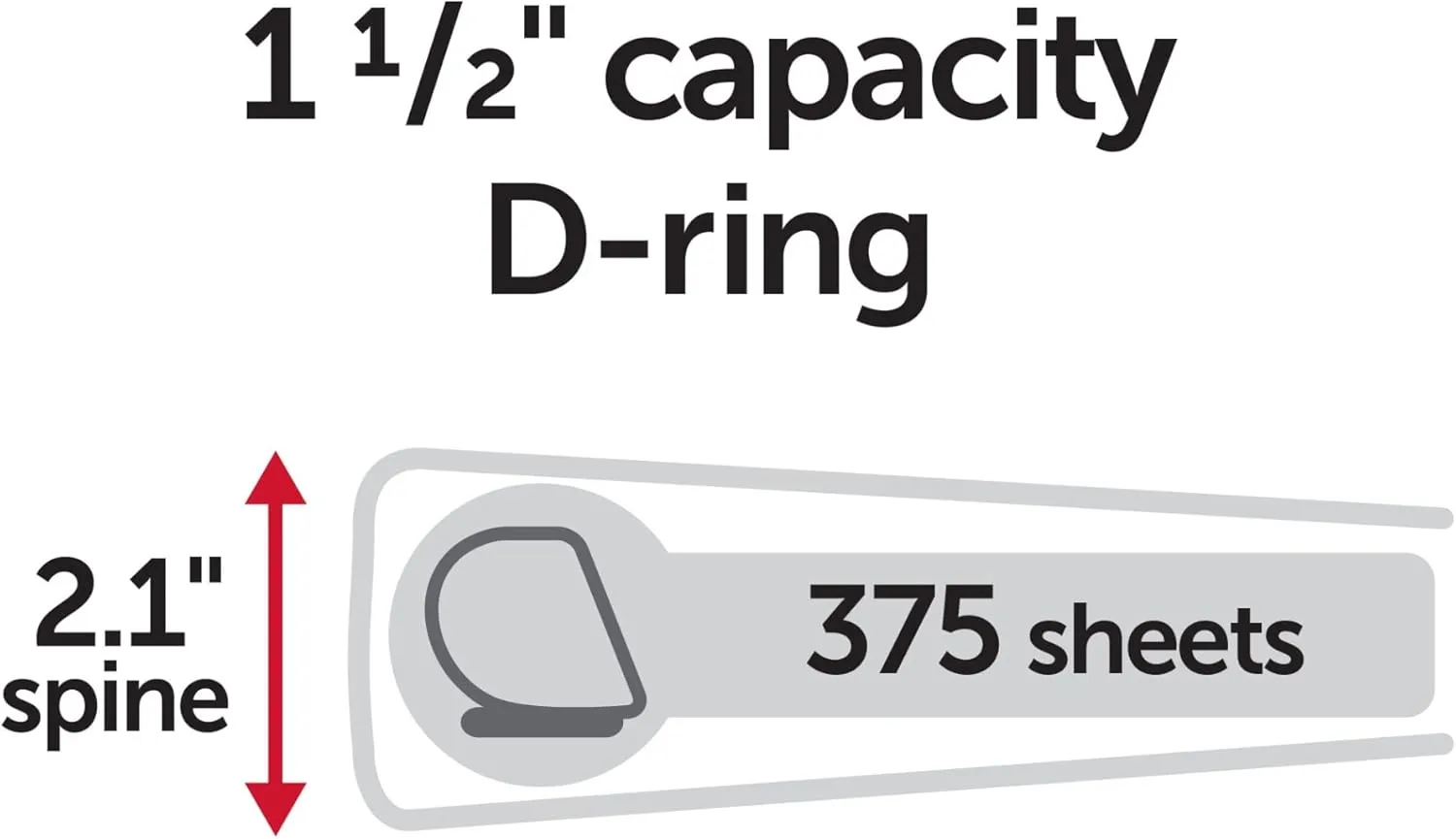 Just Basics D-Ring View Binder, 1 1/2 in Rings, 38% Recycled, White