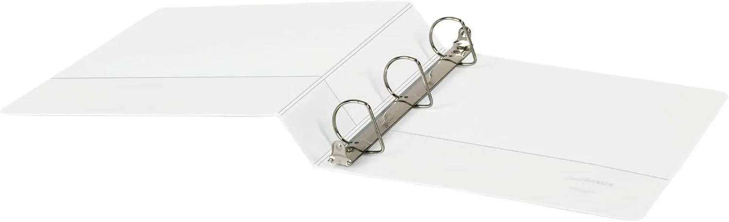 Just Basics D-Ring View Binder, 1 1/2 in Rings, 38% Recycled, White