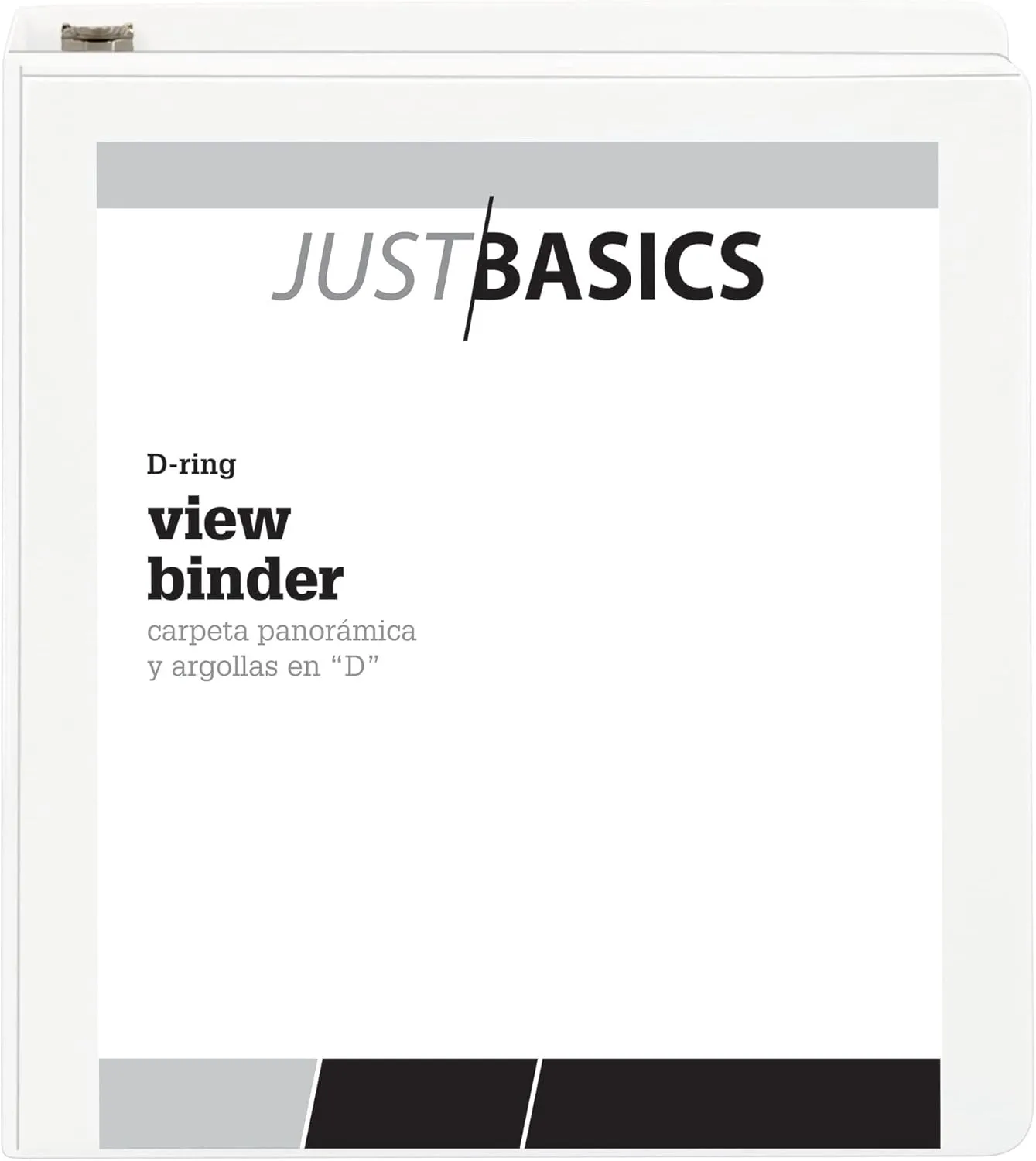 Just Basics D-Ring View Binder, 1 1/2 in Rings, 38% Recycled, White