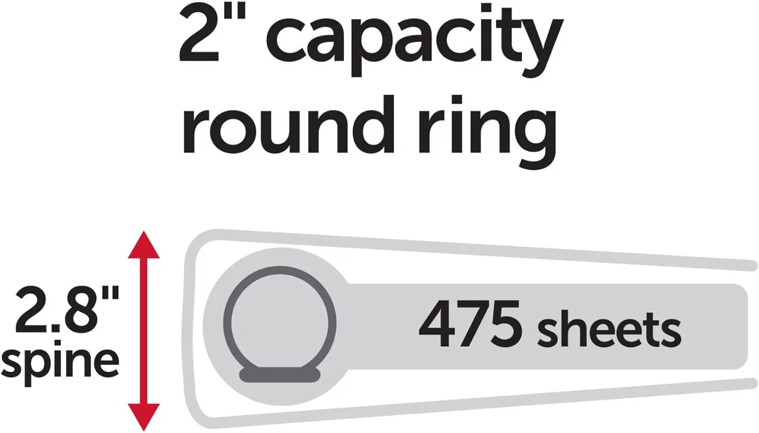 Office Depot Nonstick Round-Ring View Binder, 2in. Rings, 100% Recycled, Green, OD06617