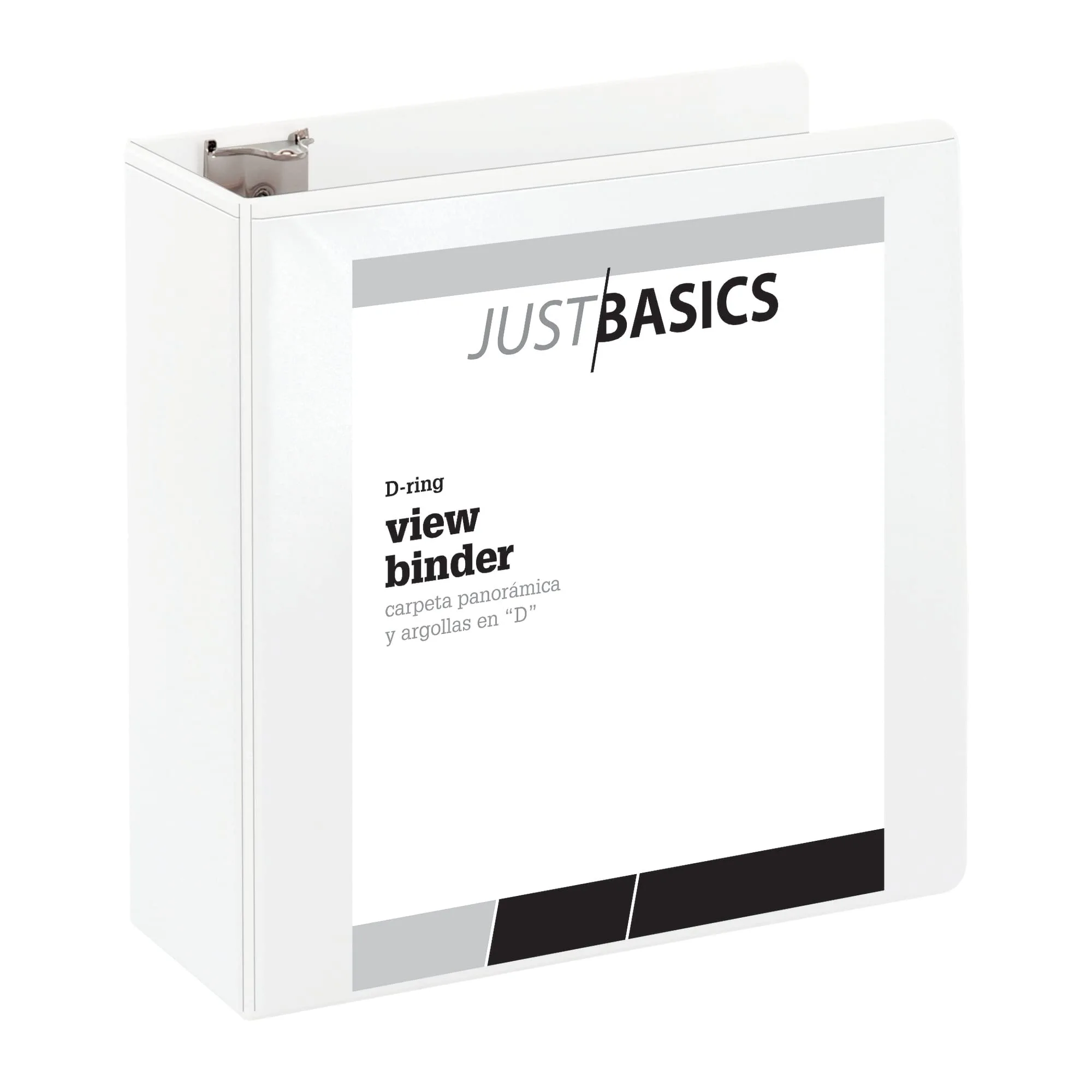 Just Basics D-Ring View Binder, 4in Rings, 54% Recycled, White