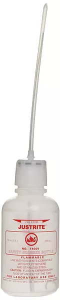 Justrite 14009 16 oz, 3.0" x 7.50" Size Dispensing Bottle 16 ounces Boston Round 1 14009