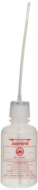 Justrite 14009 16 oz, 3.0" x 7.50" Size Dispensing Bottle 16 ounces Boston Round 1 14009