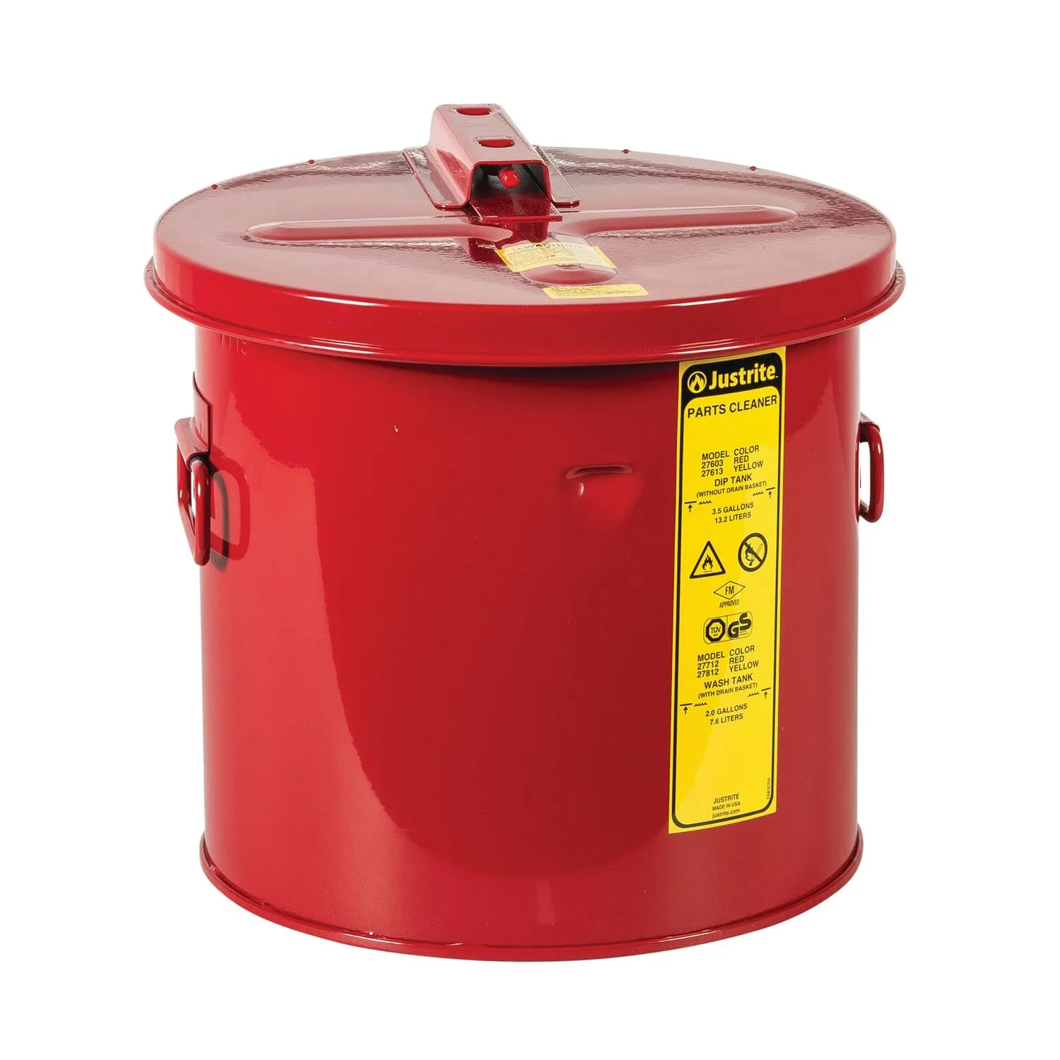 Justrite 27605 5 Gallon Dip Tanks, 14"H x 15"W, 16" Dia (Pack of 1)