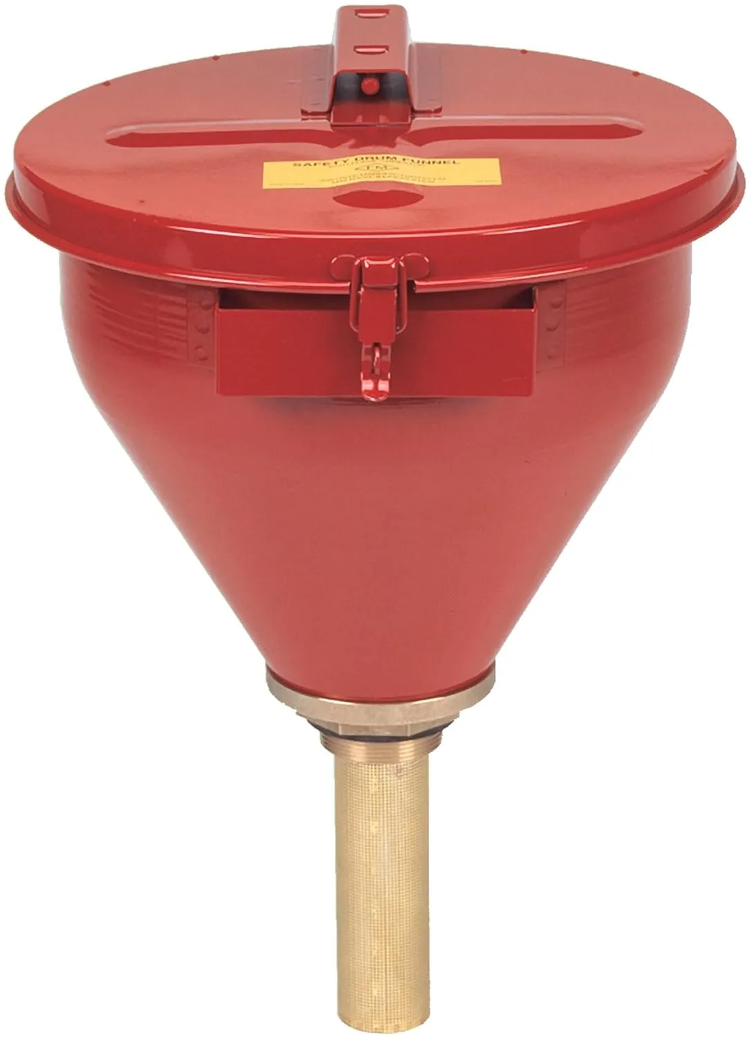 Justrite 2.6 Gallon Drum Funnel for Flammables with Emergency-Fusing Self-Closing Cover, Flame Arrester