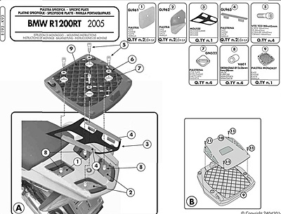 KAPPA BMW TOPBOX BRACKET K93 - R1200RT (05-13)