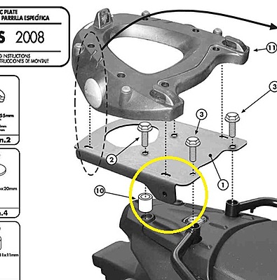 KAPPA BMW PANNIER BRACKET KL690 - F650GS / F800GS (08-16)