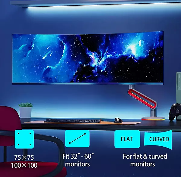 NB NORTH BAYOU L60 GAMING Monitor Stand ARM DESK MOUNT - 22-inch up to 60-inch Monitors