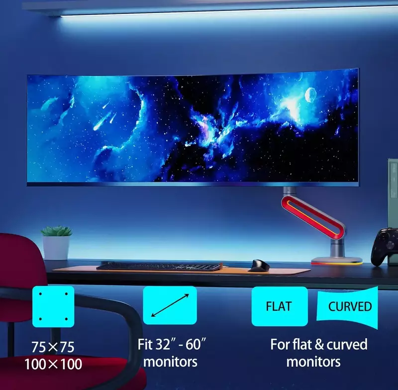 NB NORTH BAYOU L60 GAMING Monitor Stand ARM DESK MOUNT - 22-inch up to 60-inch Monitors