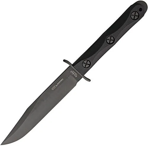 KA-BAR Ek Model 5 Bowie Fixed Blade Knife 6.875" Clip Point 1095 Cro-Van Parkerized Blade Glass Filled Nylon Handle Black