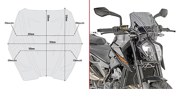 KAPPA KTM SCREEN SMOKED KA7708 - DUKE 790 (18-20) / DUKE 890 (21-23)