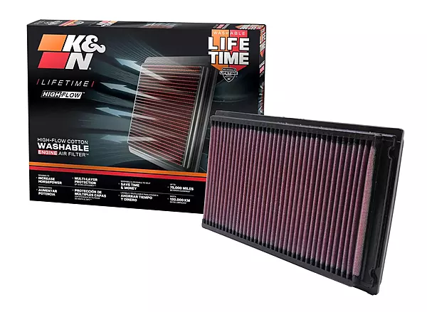 K&N 33-2031-2 High-Flow Panel Engine Air Filter – Washable, Lifetime