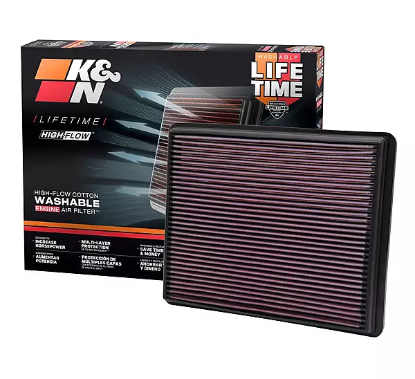 K&N 33-2129 High-Flow Panel Engine Air Filter – Replacement for GM Trucks & SUVs