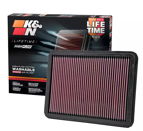 K&N High-Flow Lifetime Engine Air Filter 33-2144 — Washable, Premium Replacement for Lexus/Toyota