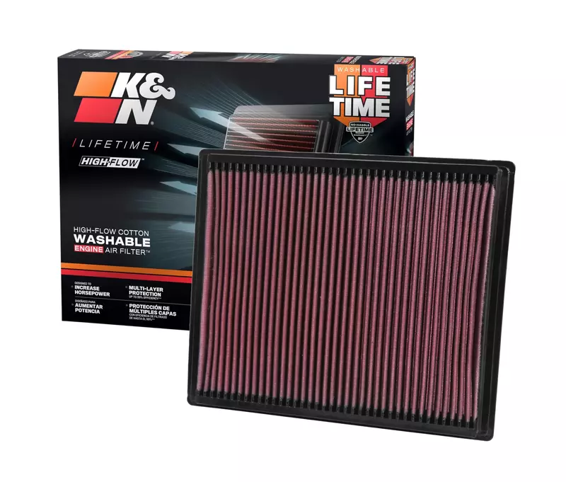 K&N High-Flow Original Lifetime Engine Air Filter: Increase Power: Compatible with 2004-2021 Nissan/Infiniti: Pathfinder, Frontier, NV1500, NV2500, NV3500, Armada, Titan, Xterra, QX56, 33-2286