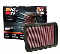 K&N High-Flow Lifetime Engine Air Filter, 33-2306 — Toyota Tacoma 2.7L (2005-2023), Washable Oiled Cotton