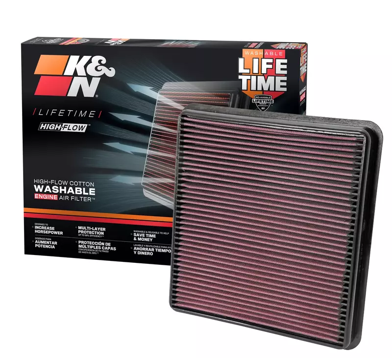 K&N High-Flow Lifetime Engine Air Filter 33-2387 for Toyota/Lexus Tundra & Land Cruiser