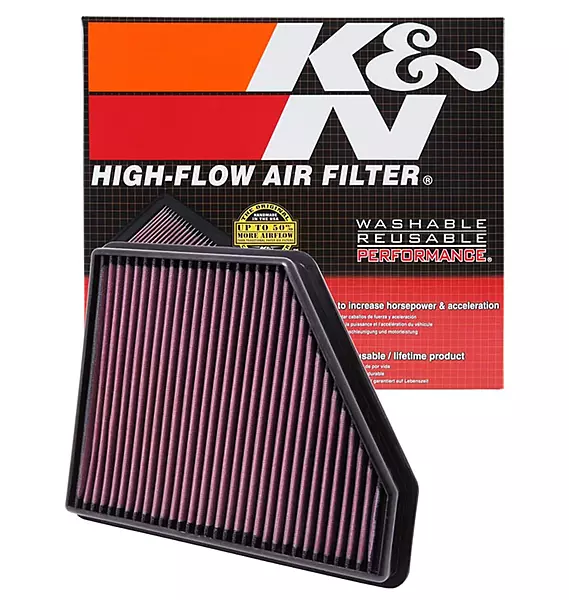 K&N High-Flow Engine Air Filter (Panel) 33-2434 — Fits 2010-2015 Chevrolet Camaro