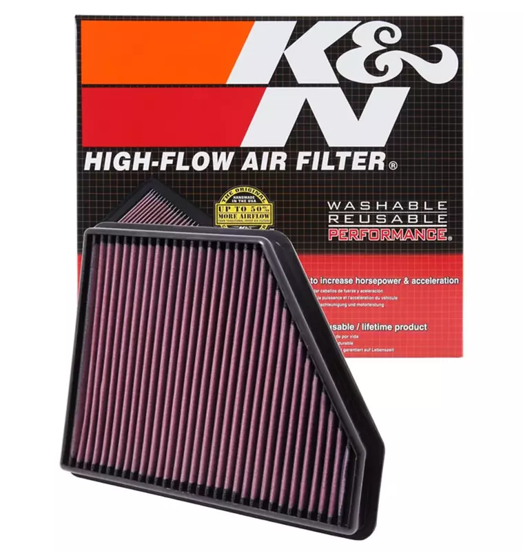 K&N High-Flow Engine Air Filter (Panel) 33-2434 — Fits 2010-2015 Chevrolet Camaro