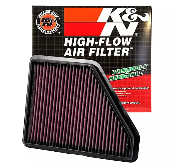 K&N High-Flow Original Lifetime Engine Air Filter: Increase Power & Acceleration, Washable, Premium, Replacement Car Air Filter: Compatible with 2010-2017 Chevy/GMC (Equinox, Terrain), 33-2439